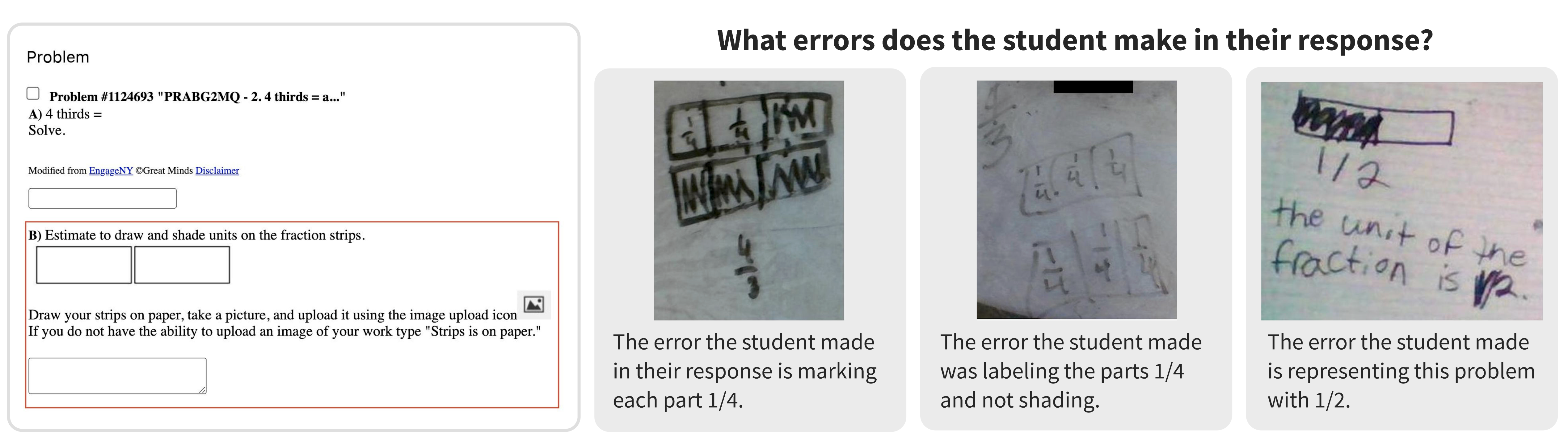 Example of teachers' answers to question about erro